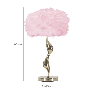 LAMPA STOŁOWA SLIM RÓŻOWA 40X63 cm